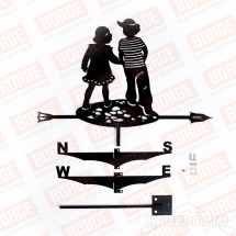 Флюгер BORGE Мальчик и девочка, 700х440мм, чёрный (RAL 9005 matt)