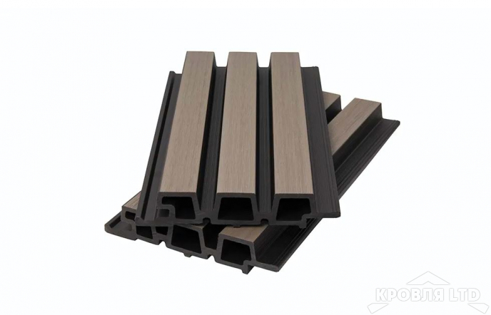 Фасадная панель брусковая из ДПК CO-EX MIX 33х165х3600 мм Snow mix