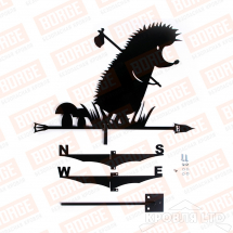 Флюгер BORGE Ежик в тумане, 700х500мм, чёрный (RAL 9005 matt)