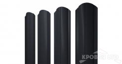 Евроштакетник Круглый фигурный 0,45 PE RAL 7024 мокрый асфальт