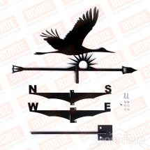 Флюгер BORGE Журавль, 700х380мм, чёрный (RAL 9005 matt)